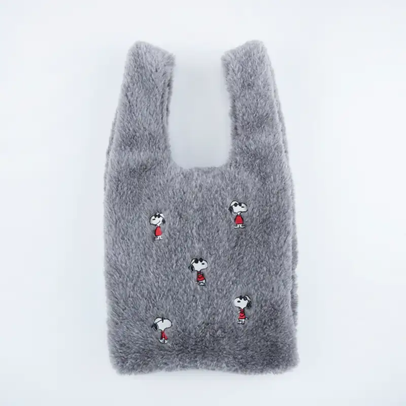 PEANUTS ファーショッパートート GRAY